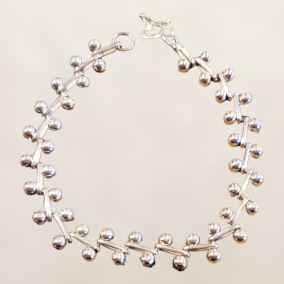 NWOT PERUVIAN 950 Silver Stamped Bracelet- 7 1/2" - Picture 1 of 6